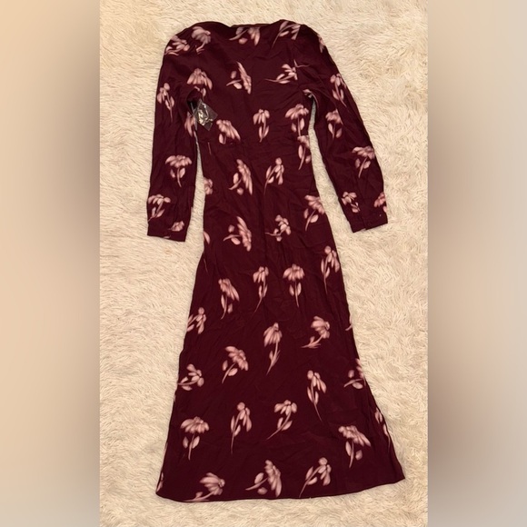 NEW Madewell Long sleeves V-Neck Cuff-Sleeve Maxi Dress in Floral Sz 6 - Picture 9 of 12